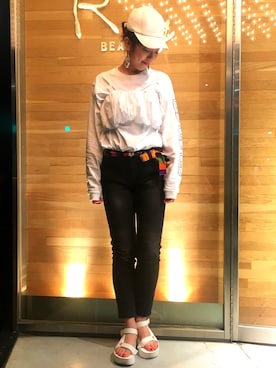 「MIYAO（ミヤオ）のアイテム（トップス）」を使った、Aileenさん（レディース・160cm）の春コーディネート