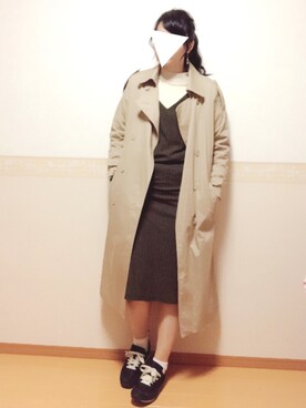 「ポニーテール」｜「アイテム（トレンチコート）」を使った、𝕎‌*☻さん（レディース・166cm）の春コーディネート