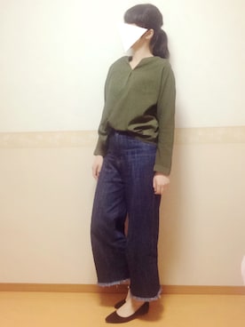 「カットオフ」｜「アイテム（トレンチコート）」を使った、𝕎‌*☻さん（レディース・166cm）の春コーディネート