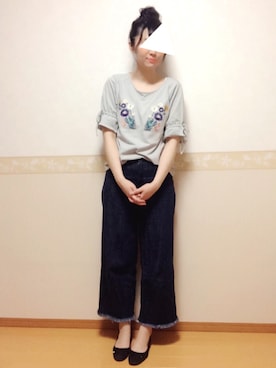 「カットオフ」｜「アイテム（ブルゾン）」を使った、𝕎‌*☻さん（レディース・166cm）の春コーディネート