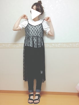 「ロールアップ」｜「アイテム（キャミソール）」を使った、𝕎‌*☻さん（レディース・167cm）の夏コーディネート