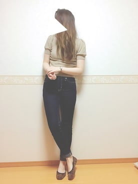 「ロールアップ」｜「アイテム（バレエシューズ）」を使った、𝕎‌*☻さん（レディース・167cm）の秋コーディネート