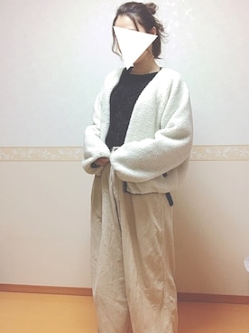 「AS KNOW AS PINKY（アズノゥアズピンキー）のアイテム（ブルゾン）」を使った、𝕎‌*☻さん（レディース・167cm）の冬コーディネート