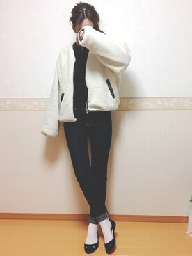 「AS KNOW AS PINKY（アズノゥアズピンキー）のアイテム（ブルゾン）」を使った、𝕎‌*☻さん（レディース・167cm）の秋コーディネート