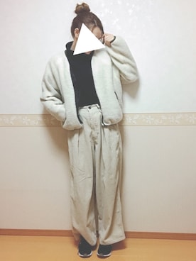 「AS KNOW AS PINKY（アズノゥアズピンキー）のアイテム（ブルゾン）」を使った、𝕎‌*☻さん（レディース・167cm）の冬コーディネート