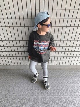 「LEGURUS STANDARD（レグルススタンダード）のアイテム（キャップ）」を使った、kotaroさん（キッズ・100cm）の春コーディネート