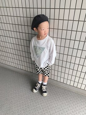 「Guess（ゲス）のアイテム（トップス）」を使った、kotaroさん（キッズ・100cm）の春コーディネート