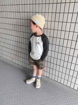 「GENERATOR（ジェネレーター）のアイテム（帽子）」を使った、kotaroさん（キッズ・100cm）の春コーディネート