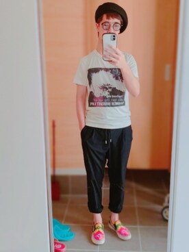 「mellow people（メローピープル）のアイテム」を使った、geeeeen.chanさん（メンズ・163cm）の夏コーディネート