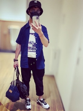 「mellow people（メローピープル）のアイテム」を使った、geeeeen.chanさん（メンズ・163cm）の夏コーディネート