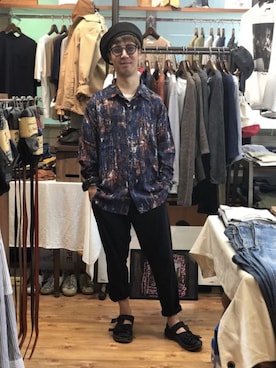 「mellow people（メローピープル）のアイテム」を使った、geeeeen.chanさん（メンズ・163cm）の夏コーディネート