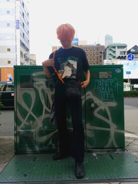 「DANKE SCHON（ダンケシェーン）のアイテム（バッグ）」を使った、ながさきたいがさん（メンズ・169cm）の夏コーディネート