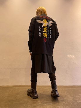 「DANKE SCHON（ダンケシェーン）のDankeSchon/ダンケシェーン/ANKLE SKINNY/アンクルスキニーパンツ（その他パンツ）」を使った、ながさきたいがさん（メンズ・169cm）の冬コーディネート