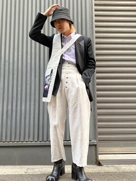 「L.H.P（エルエイチピー）のアイテム（帽子）」を使った、ながさきたいがさん（メンズ・169cm）の春コーディネート