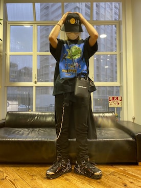 「WHITELAND（ホワイトランド）のアイテム（バッグ）」を使った、ながさきたいがさん（メンズ・169cm）の夏コーディネート