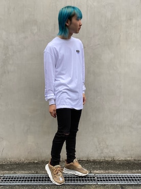 「DANKE SCHON（ダンケシェーン）のDankeSchon/ダンケシェーン/ANKLE SKINNY/アンクルスキニーパンツ（その他パンツ）」を使った、ながさきたいがさん（メンズ・169cm）の夏コーディネート