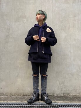 「L.H.P（エルエイチピー）のアイテム（パーカー）」を使った、ながさきたいがさん（メンズ・169cm）の秋コーディネート