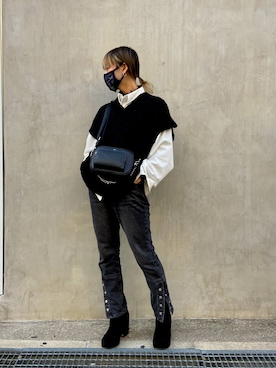 「WHITELAND（ホワイトランド）のアイテム（バッグ）」を使った、ながさきたいがさん（メンズ・169cm）の冬コーディネート