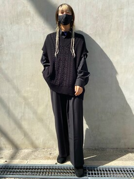 「DANKE SCHON（ダンケシェーン）のDankeSchon/ダンケシェーン/ケーブルニットベスト（ベスト）」を使った、ながさきたいがさん（メンズ・169cm）の春コーディネート