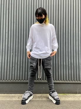 「DANKE SCHON（ダンケシェーン）のDankeSchon/ダンケシェーン/バイオウォッシュフラップパンツ（その他パンツ）」を使った、ながさきたいがさん（メンズ・169cm）の夏コーディネート