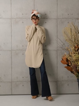 「SHEER flow（シアーフロウ）のアイテム（トップス）」を使った、SHEERさん（レディース・158cm）の夏コーディネート