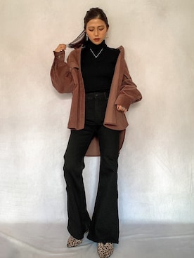 「SHEER flow（シアーフロウ）のアイテム」を使った、SHEERさん（レディース・158cm）の秋コーディネート