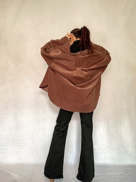「羽織りシャツ」｜「アイテム（ジャケット/アウター）」を使った、SHEERさん（レディース・158cm）の秋コーディネート