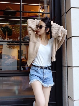 「SHEER flow（シアーフロウ）のアイテム（トップス）」を使った、SHEERさん（レディース・158cm）の秋コーディネート