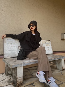 「SHEER flow（シアーフロウ）のアイテム（トップス）」を使った、SHEERさん（レディース・158cm）の秋コーディネート