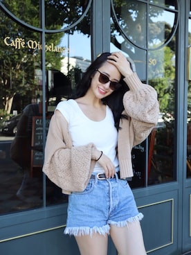 「SHEER flow（シアーフロウ）のアイテム」を使った、SHEERさん（レディース・158cm）の秋コーディネート