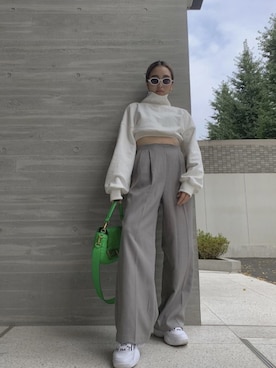 「SHEER flow（シアーフロウ）のアイテム」を使った、SHEERさん（レディース・158cm）の秋コーディネート