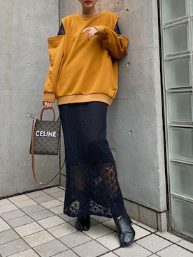 「SHEER flow（シアーフロウ）のアイテム（トップス）」を使った、SHEERさん（レディース・158cm）の秋コーディネート