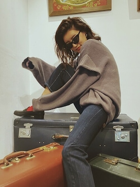 「SHEER flow（シアーフロウ）のアイテム」を使った、SHEERさん（レディース・158cm）の秋コーディネート