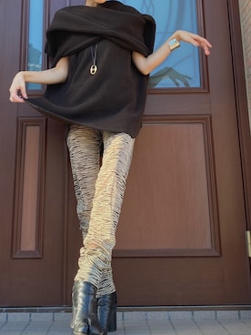 「SHEER flow（シアーフロウ）のアイテム」を使った、SHEERさん（レディース・158cm）の秋コーディネート