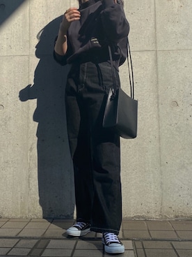 「SHEER flow（シアーフロウ）のアイテム」を使った、SHEERさん（レディース・158cm）の秋コーディネート