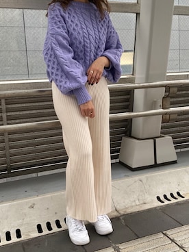 「SHEER flow（シアーフロウ）のアイテム」を使った、SHEERさん（レディース・158cm）の秋コーディネート