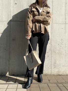 「SHEER flow（シアーフロウ）のアイテム」を使った、SHEERさん（レディース・158cm）の秋コーディネート