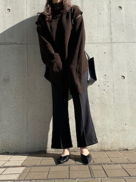 「SHEER flow（シアーフロウ）のアイテム」を使った、SHEERさん（レディース・158cm）の冬コーディネート