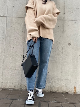 「SHEER flow（シアーフロウ）のアイテム」を使った、SHEERさん（レディース・158cm）の冬コーディネート