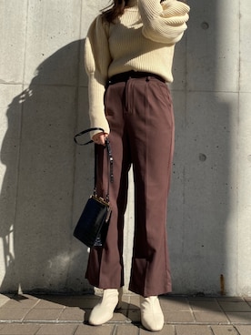 「白ブーツ」｜SHEERさん（レディース・158cm）の冬コーディネート