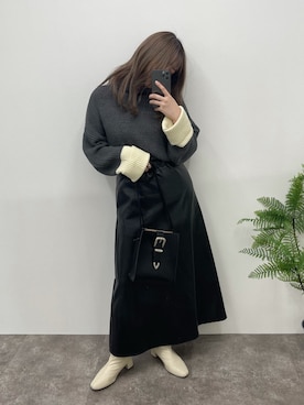 「SHEER flow（シアーフロウ）のアイテム」を使った、SHEERさん（レディース・158cm）の冬コーディネート