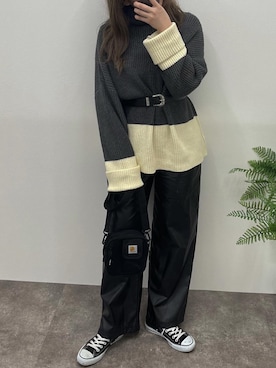 「SHEER flow（シアーフロウ）のアイテム」を使った、SHEERさん（レディース・158cm）の冬コーディネート