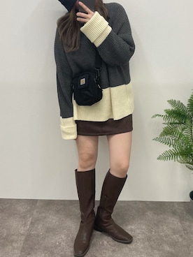 「SHEER flow（シアーフロウ）のアイテム」を使った、SHEERさん（レディース・158cm）の冬コーディネート