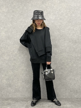 「SHEER flow（シアーフロウ）のアイテム」を使った、SHEERさん（レディース・158cm）の冬コーディネート