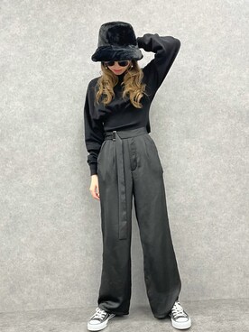 「SHEER flow（シアーフロウ）のアイテム」を使った、SHEERさん（レディース・158cm）の冬コーディネート