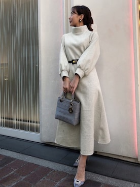 「SHEER flow（シアーフロウ）のアイテム」を使った、SHEERさん（レディース・158cm）の冬コーディネート