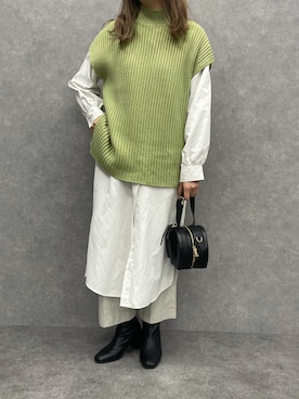 「くすみカラー」｜SHEERさん（レディース・158cm）の冬コーディネート