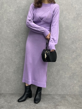 「SHEER flow（シアーフロウ）のアイテム」を使った、SHEERさん（レディース・158cm）の冬コーディネート