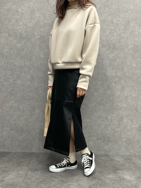 「SHEER flow（シアーフロウ）のアイテム」を使った、SHEERさん（レディース・158cm）の冬コーディネート