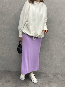 「アイテム（ワンピース/ドレス、パープル系）」を使った、SHEERさん（レディース・158cm）の冬コーディネート